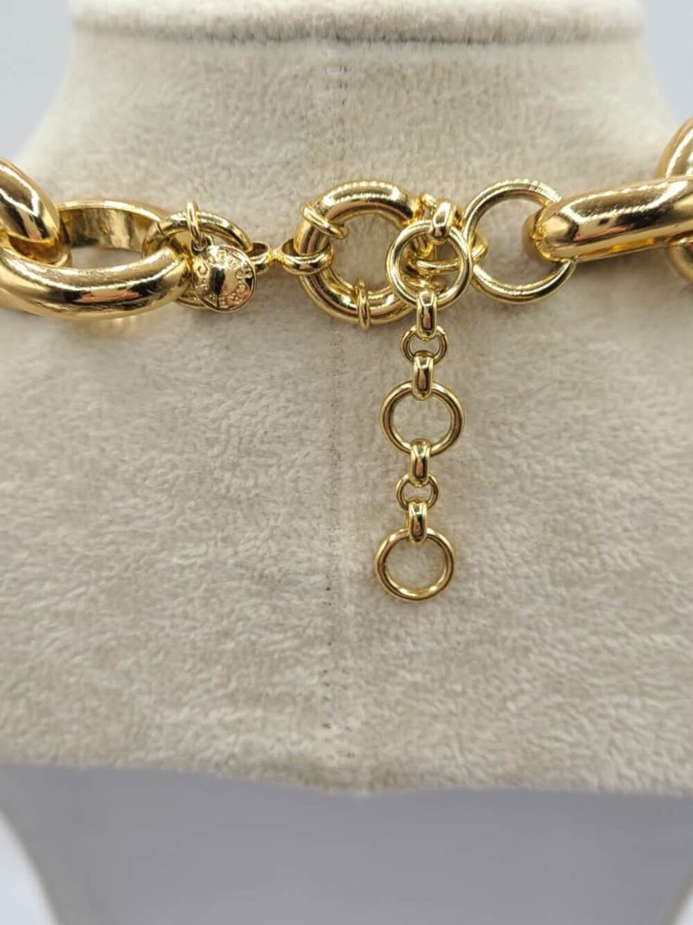 J Crew Oversized Chunky Faux Tortoise Gold Tone Necklace NWOT - Picture 3 of 13